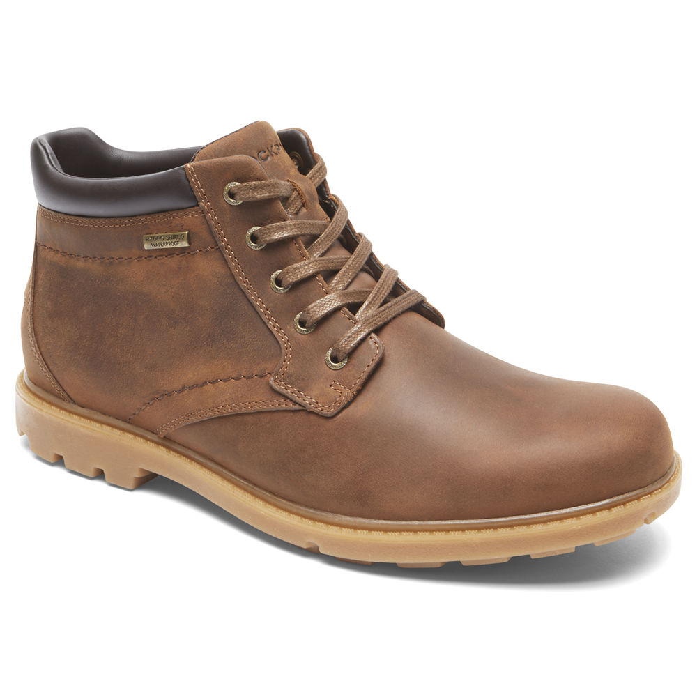 Botas Rockport Homem Marrom - Rugged Bucks Waterproof - 76581EHQZ